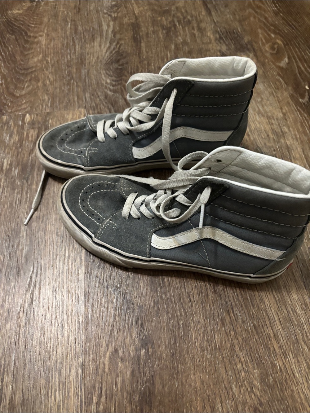 Vans Kids High-Top Sneakers in Gray and White